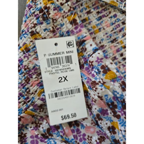 On 34th Plus Floral Smocked Midi Dress – Size 2X, NWT - Picture 9 of 11